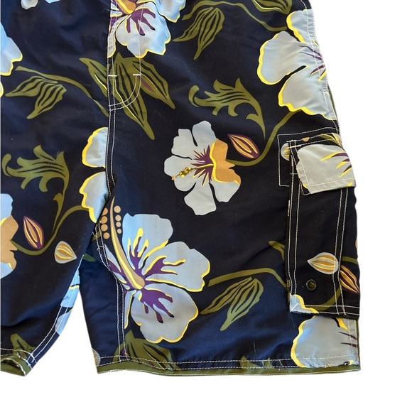 Steve & Barry's Board Shorts Blue Floral Men’s Tropical Size Large New with Tags - Picture 4 of 9